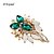 tanie Broszki-d przekroczyć ew mody jasne i zielony kryształ pozłacane elegancka broszka pin biżuteria kobiet