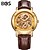 cheap Mechanical Watches-BOS® Automatic Mechanical Watches And Watch The Dragon China 3D Luminous Hollow Flywheel Wrist Watch Cool Watch Unique Watch