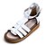 cheap Women&#039;s Sandals-Women&#039;s Shoes Leather Spring Summer Fall Comfort Slingback Flat Heel Buckle For Casual Dress White Black Silver
