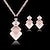 cheap Jewelry Sets-Women&#039;s Crystal Jewelry Set Stud Earrings Pendant Necklace Ladies Party Simple Style Elegant Bridal Cubic Zirconia Rhinestone Rose Gold Plated Earrings Jewelry Gold For Party Anniversary Birthday