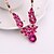 billige Smykke Sett-Crystal Amethyst Jewelry Set Statement Ladies Party Elegant Fashion Cute Rose Gold Plated Earrings Jewelry Fuchsia For Wedding Party Special Occasion Anniversary Birthday Gift / Necklace