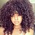 preiswerte Hochwertige Perücken-Synthetische Perücken Locken Locken Perücke Mittlerer Länge Schwarz Synthetische Haare Damen Afro-amerikanische Perücke Naturfarbe