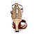 olcso Latin cipők-Női Latin Bőrutánzat Szandál Gyakorlat Professzionális Beltéri Fellépés Csat Kúpsarok Ezüst Arany 7,5 cm Szabványos méret