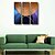 levne Olejové malby umělců-Ručně malované Abstraktní / Abstraktní portrétModerní Tři panely Plátno Hang-malované olejomalba For Home dekorace