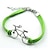 cheap Religious Jewelry-Women&#039;s Leather Bracelet Bike Love Ladies Silver Plated Bracelet Jewelry White / Black / Green For Christmas Gifts Party Casual Daily