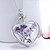 お買い得  Necklaces-Crystal Pendant Heart Ladies Fashion everyday fancy Sterling Silver Purple Necklace Jewelry For Wedding Party Casual Daily