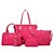 baratos Conjunto de Bolsas-Mulheres Náilon Tote / Carteiras / Bolsa de Ombro Conjuntos de sacolas Sólido 6 Pcs Purse Set Preto / Roxo / Fúcsia