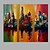 levne Abstraktní malby-Hang-malované olejomalba Ručně malované - Abstraktní krajinka Moderní S rámem / Pět panelů