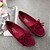 olcso Női topánkák és bebújós cipők-Női Cipő Bőrutánzat Tavasz Nyár Ősz Kényelmes Lapos Csokor Rojt mert Szabadtéri Fukszia Barna Zöld Kék Burgundi vörös
