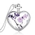 お買い得  Necklaces-Crystal Pendant Heart Ladies Fashion everyday fancy Sterling Silver Purple Necklace Jewelry For Wedding Party Casual Daily