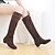 cheap Women&#039;s Boots-Women&#039;s Shoes Fabric Fall / Winter Low Heel 18&quot;-20&quot;(Approx.45.72cm-50.8cm) / Over The Knee Boots Ruched Black / Brown
