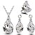 cheap Jewelry Sets-Women&#039;s Crystal Jewelry Set Pear Cut Solitaire Drop Mood Ladies Luxury Fashion Austria Crystal Earrings Jewelry Blue / Pink / Light Blue For Christmas Gifts Wedding Party Daily Casual / Rings