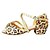 cheap Latin Shoes-Women&#039;s Latin Shoes Satin Sandal Low Heel Non Customizable Dance Shoes Leopard / Black and Gold / Indoor / Performance / Practice