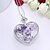 お買い得  Necklaces-Crystal Pendant Heart Ladies Fashion everyday fancy Sterling Silver Purple Necklace Jewelry For Wedding Party Casual Daily