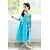 cheap Movie &amp; TV Theme Costumes-Princess Fairytale Elsa Dress Cosplay Costume Flower Girl Dress Girls&#039; Movie Cosplay A-Line Slip Vacation Dress Green Blue Blue Dress Halloween New Year Chiffon