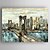 cheap Landscape Paintings-Oil Painting Abstract Bridge Landscape Hand Painted Canvas with Stretched Framed Ready to Hang
