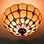 cheap Ceiling Lights-30*19CM Europe Type Style Tiffany, Wrought Iron Pnd Tail-On Half Dome Light Colored Glass Sitting Room LED Lamp