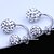 cheap Earrings-S925 Fine Silver Double Ball Shape Crystal Stud Earrings