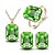 cheap Jewelry Sets-Women&#039;s Crystal Jewelry Set - Crystal Include Rose / Green / Blue For Wedding Party Daily / Rings / Earrings / Necklace