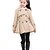 cheap Outerwear-Kids Girls&#039; Trench Coat Long Sleeve Pink Khaki Solid Colored Fall Spring Streetwear School
