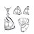 cheap Jewelry Sets-Women&#039;s Crystal Jewelry Set - Crystal Include Gray / Gold / White / Gold / Black For Wedding / Party / Daily / Rings / Earrings / Necklace