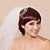 cheap Wedding Veils-Three-tier Pencil Edge Wedding Veil Headpieces with Veil with Flower Comb Tulle / Classic