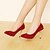 baratos Sapatos de Salto Alto de mulher-Feminino Sapatos Courino Primavera Verão Outono Salto Agulha para Casual Social Preto Marron Vermelho