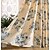 billige Gardiner-(One Panel)Polyester Cotton Ink Painting Blue Flowers Soft Flocking Print Blackout Lined Curtain