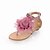 baratos Sandálias de mulher-Mulheres Sapatos Courino Primavera / Verão Conforto Sem Salto Laço / Pérolas Bege / Azul / Rosa claro