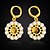 cheap Earrings-Heart Shape Drop Earrings New Trendy Jewelry 18K Gold Plated White Crystal Flower Drop Earrings for Women E10125