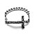 cheap Bracelets-Maya Fashion Personality Human Body Cross Men Stainless Steel Chain &amp; Link Bracelets(Black)(1Pcs)