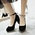 זול נעלי עקב לנשים-נשים נעליים דמוי עור אביב קיץ סתיו עקב עבה ל חתונה קזו&#039;אל שמלה שחור בז&#039; אדום