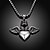 cheap Men&#039;s Necklaces-Maya Fashion Generous Heart-Drop with Wings of Angel Man Stainless Steel Pendant Necklace(Gray)(1Pcs)