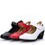 olcso Női topánkák és bebújós cipők-Női Modern cipők Magassarkúk Kubai sarok Bőr Fekete / Fehér / Piros