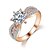 cheap Rings-Band Ring Crystal Solitaire Golden Silver Zircon 18K Gold Filled Love Fashion Bridal / Women&#039;s