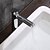 olcso Klasszikus-Bathroom Sink Faucet - Waterfall Chrome Deck Mounted Single Handle One HoleBath Taps / Brass