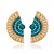 cheap Earrings-Earring Stud Earrings Jewelry Wedding / Party / Daily Alloy 1 pair Dark Blue / Gold