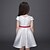 Χαμηλού Κόστους Φορέματα-Κοριτσίστικα Λουλουδάτο Φλοράλ Κοντομάνικο Πολυεστέρας Φόρεμα Λευκό