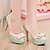cheap Women&#039;s Heels-Women&#039;s Spring Summer Fall Platform Leatherette Office &amp; Career Dress Casual Chunky Heel Bowknot Split Joint Green Pink Purple White