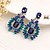cheap Earrings-Women&#039;s Sapphire Crystal Drop Earrings Solitaire Emerald Cut Ladies Luxury Elegant everyday fancy Cubic Zirconia Earrings Jewelry Blue For