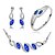 cheap Jewelry Sets-Jewelry Set Party Work Casual Fashion Earrings Jewelry Dark Blue / Green / Light Blue For Party Special Occasion Anniversary Birthday Gift / Necklace