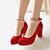 Χαμηλού Κόστους Γυναικεία Τακούνια-Γυναικείο Παπούτσια Δερματίνη Άνοιξη Καλοκαίρι Φθινόπωρο Κοντόχοντρο Τακούνι για Γάμου Causal Φόρεμα Μαύρο Μπεζ Κόκκινο
