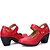 olcso Női topánkák és bebújós cipők-Női Modern cipők Magassarkúk Kubai sarok Bőr Fekete / Fehér / Piros
