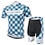 cheap Men&#039;s Clothing Sets-XINTOWN Short Sleeve Cycling Jersey with Shorts - Blue Plaid / Checkered Bike Shorts Jersey Clothing Suit Breathable 3D Pad Quick Dry Ultraviolet Resistant Sweat-wicking Winter Sports Lycra Plaid