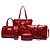 cheap Bag Sets-Women&#039;s Bags PU(Polyurethane) Bag Set 6 Pieces Purse Set Solid Colored Beige / Red / Blue / Bag Sets