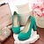 olcso Női magas sarkú cipők-Női Cipő Bőrutánzat Tavasz / Nyár / Ősz Vaskosabb sarok Zöld / Kék / Mandula / Ruha