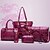 cheap Bag Sets-Women&#039;s Bags PU(Polyurethane) Bag Set 6 Pieces Purse Set Solid Colored Beige / Red / Blue / Bag Sets