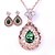 cheap Jewelry Sets-Women&#039;s Crystal Jewelry Set - Crystal Include Green / Blue / Pink For Wedding Party Daily / Earrings / Necklace