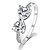 זול Fashion Ring-בגדי ריקוד נשים טבעת הטבעת זירקונה מעוקבת כסף זירקון אבני מזלות חתונה Party תכשיטים