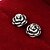 cheap Earrings-Women&#039;s Stud Earrings Double Sided Stainless Steel Roses Flower Jewelry Wedding Party Daily Casual